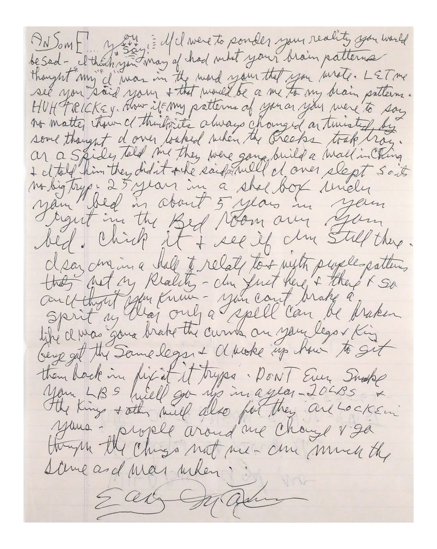 CHARLES MANSON Letter To Ansom 13 (1 of 3)