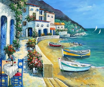 BOHLMANN Oil Painting, Mykonos with Love