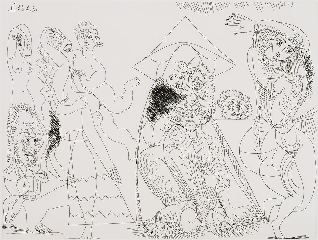 PABLO PICASSO Signed Etching, 1968 (1 of 9)