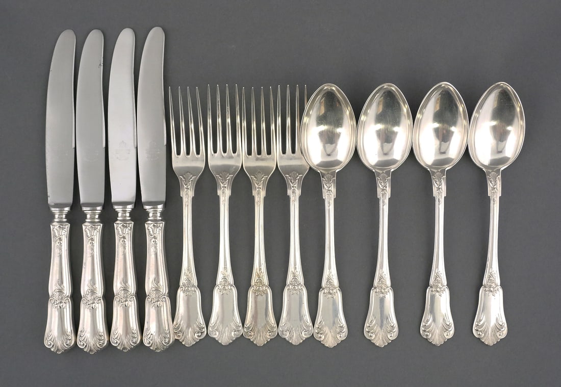 19C Vienna .800 Silver Flatware, 4 Place Settings (1 of 4)