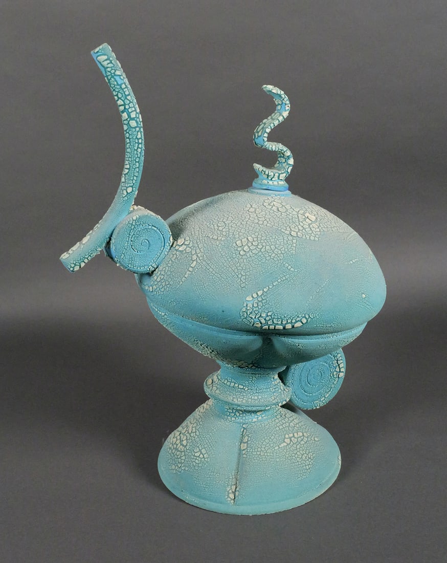 Blue Studio Ceramic Abstract Sculpture - 2