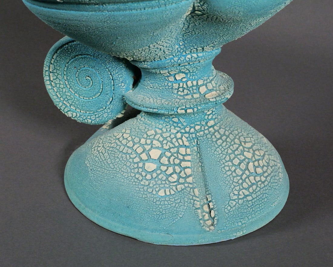 Blue Studio Ceramic Abstract Sculpture - 5