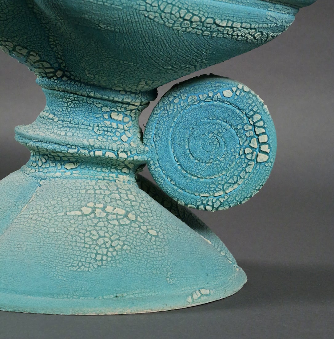 Blue Studio Ceramic Abstract Sculpture - 6