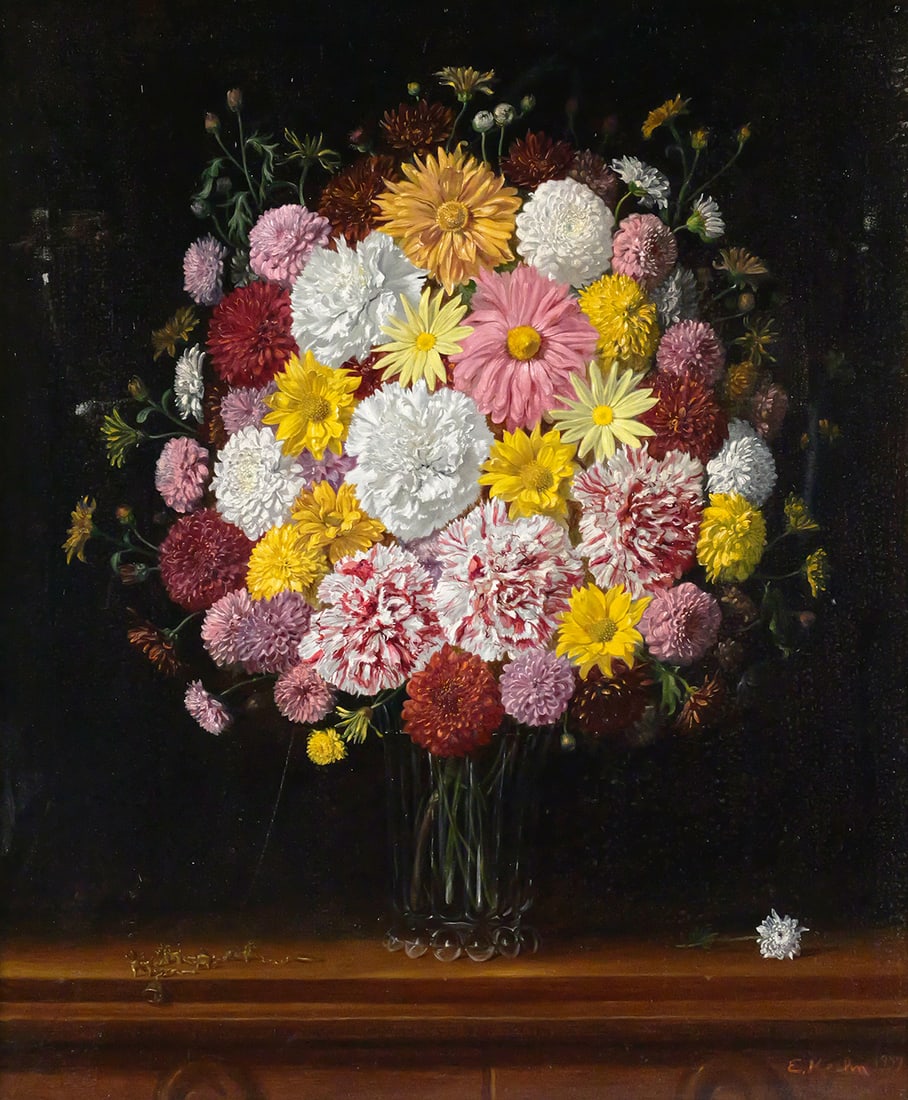 E. KEEHN Flower Still Life Painting (1 of 4)