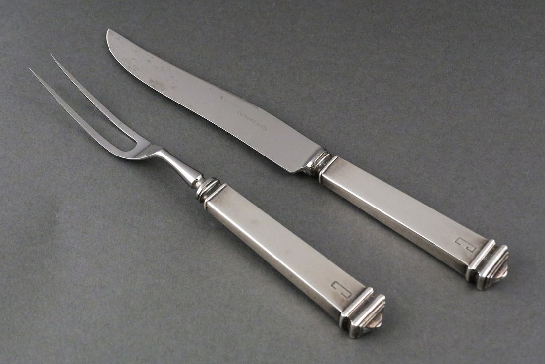 Tiffany Sterling Hampton Carving Knife Meat Fork (1 of 3)