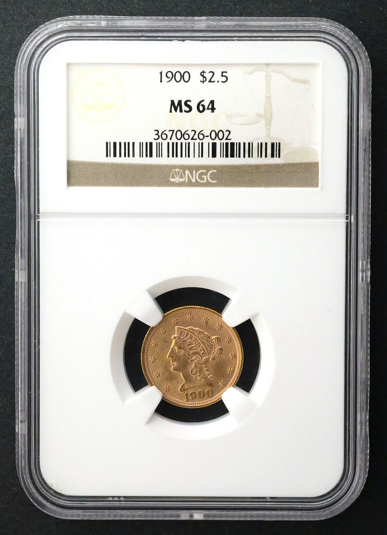 1900 $2.5 Liberty Quarter Eagle NGC MS64 (1 of 2)