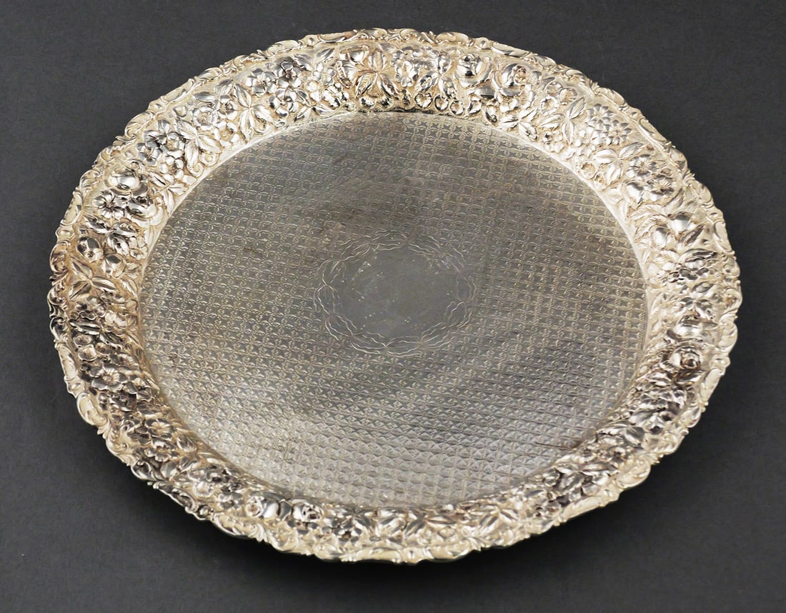 Baltimore Silver Co. Rose Repousse Tray (1 of 6)