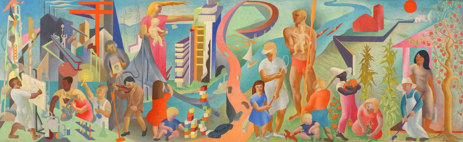 WPA Mural Gouache Study (1 of 2)