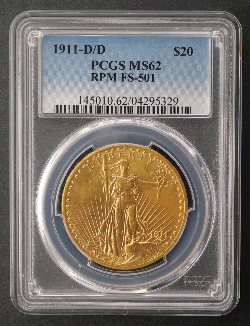 1911-D/D $20 Saint-Gaudens PCGS MS62 (1 of 2)