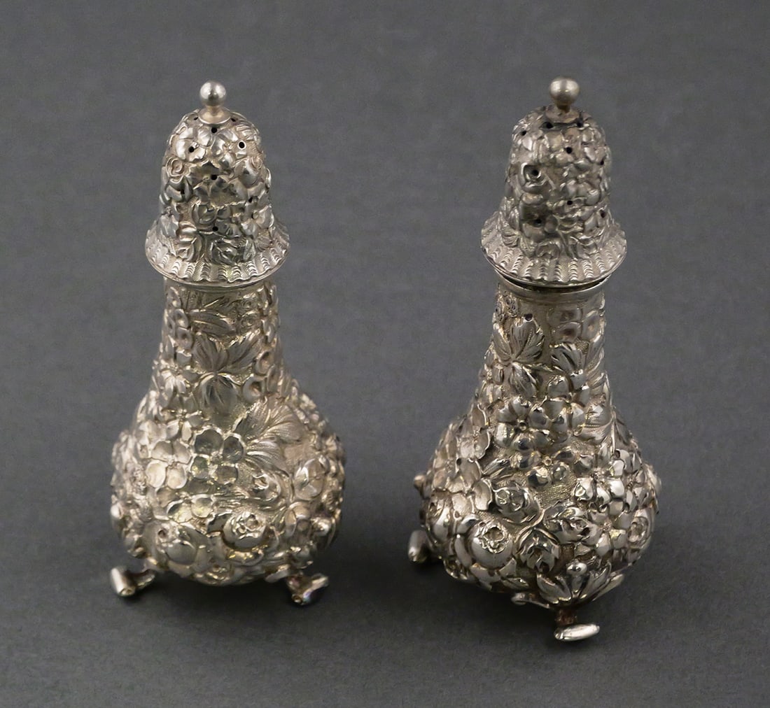 Baltimore Silver Co. Rose Repousse Shakers - 2