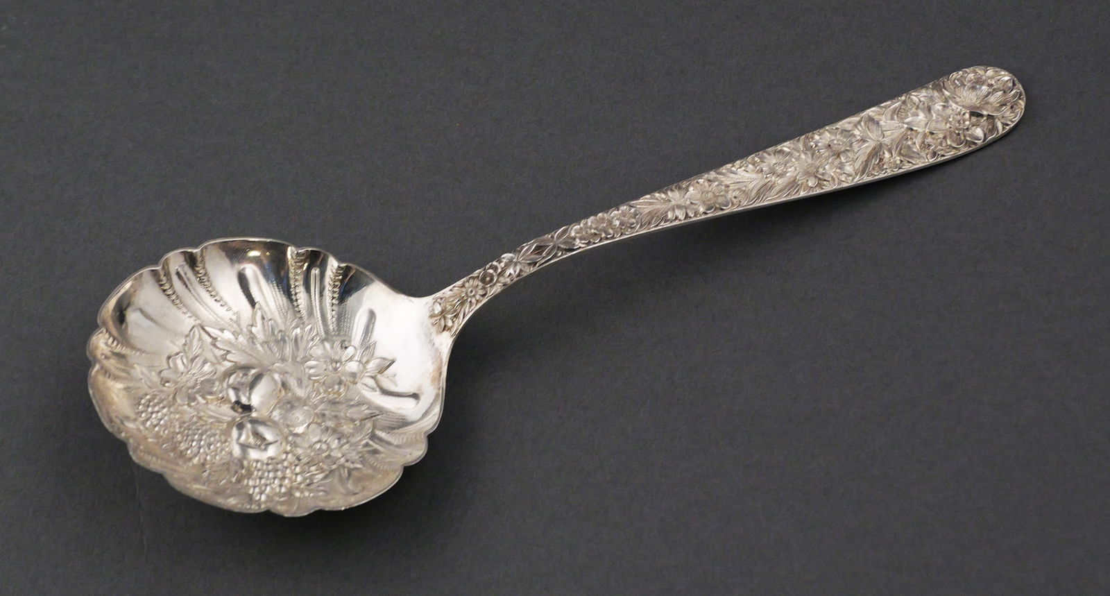 Kirk Sterling Repousse Berry Spoon (1 of 4)