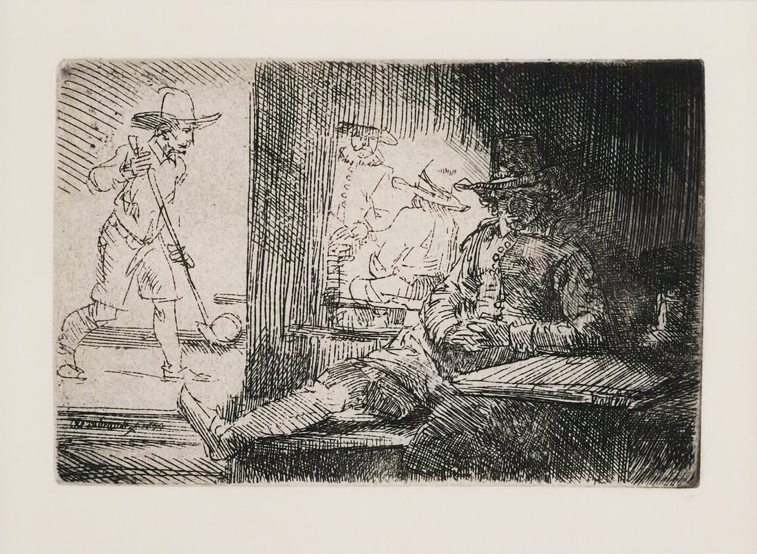 REMBRANDT The Golf Player Etching
