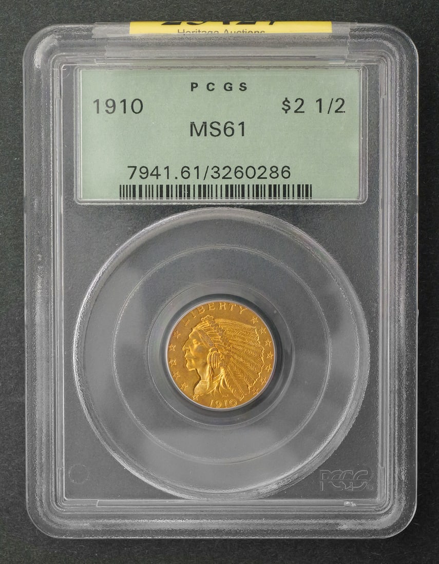 1910 $2.5 Indian Quarter Eagle PCGS MS61 (1 of 2)
