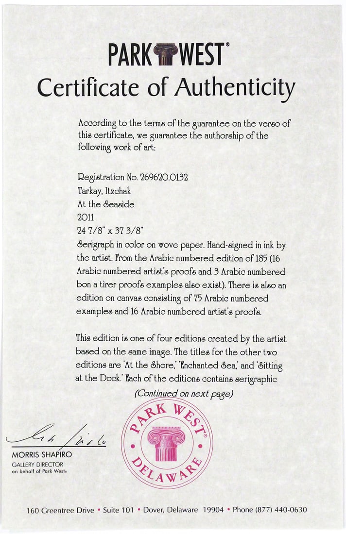 ITZCHAK TARKAY Seaside Serigraph - 7