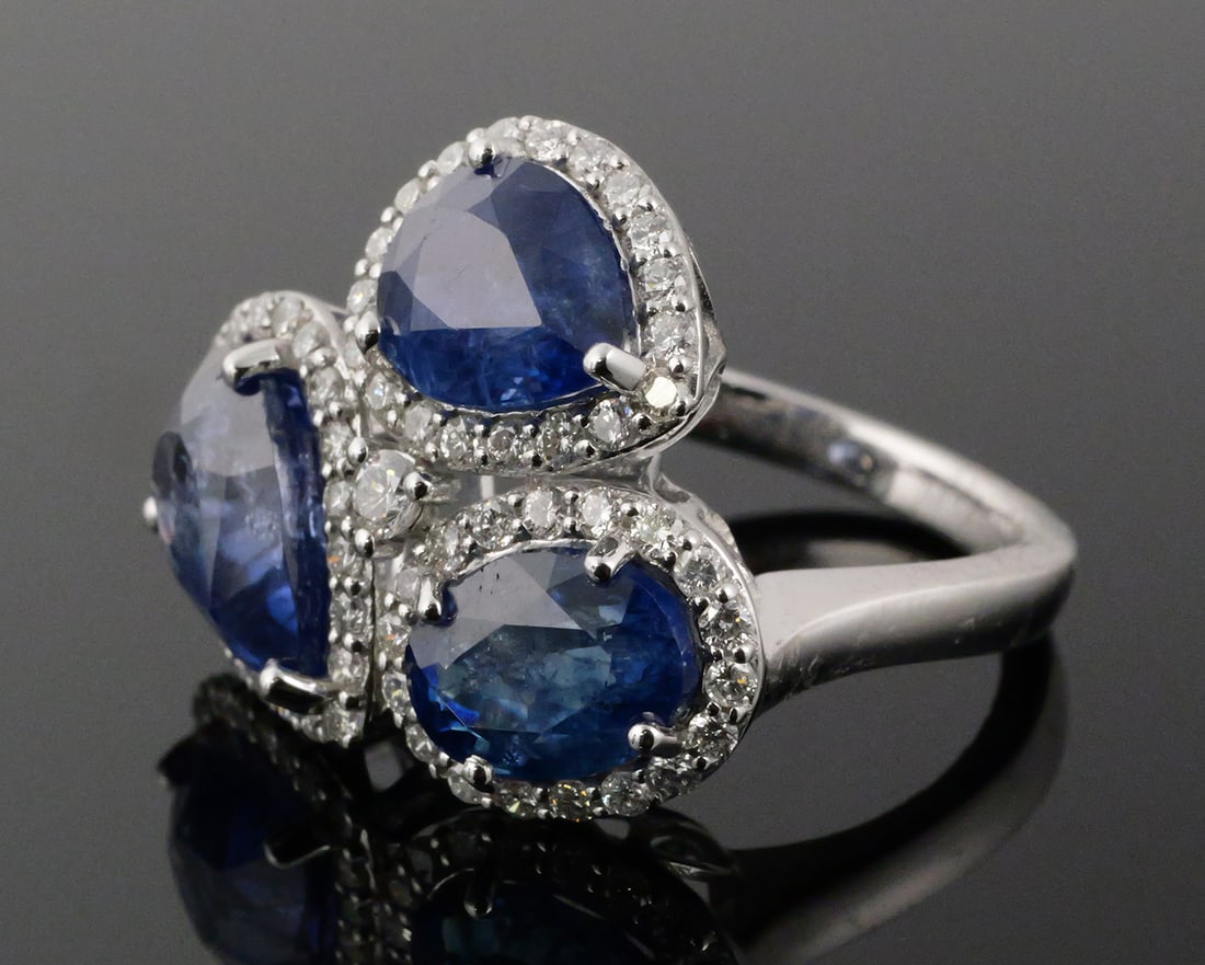 Platinum Sapphire & Diamond Ring (1 of 4)