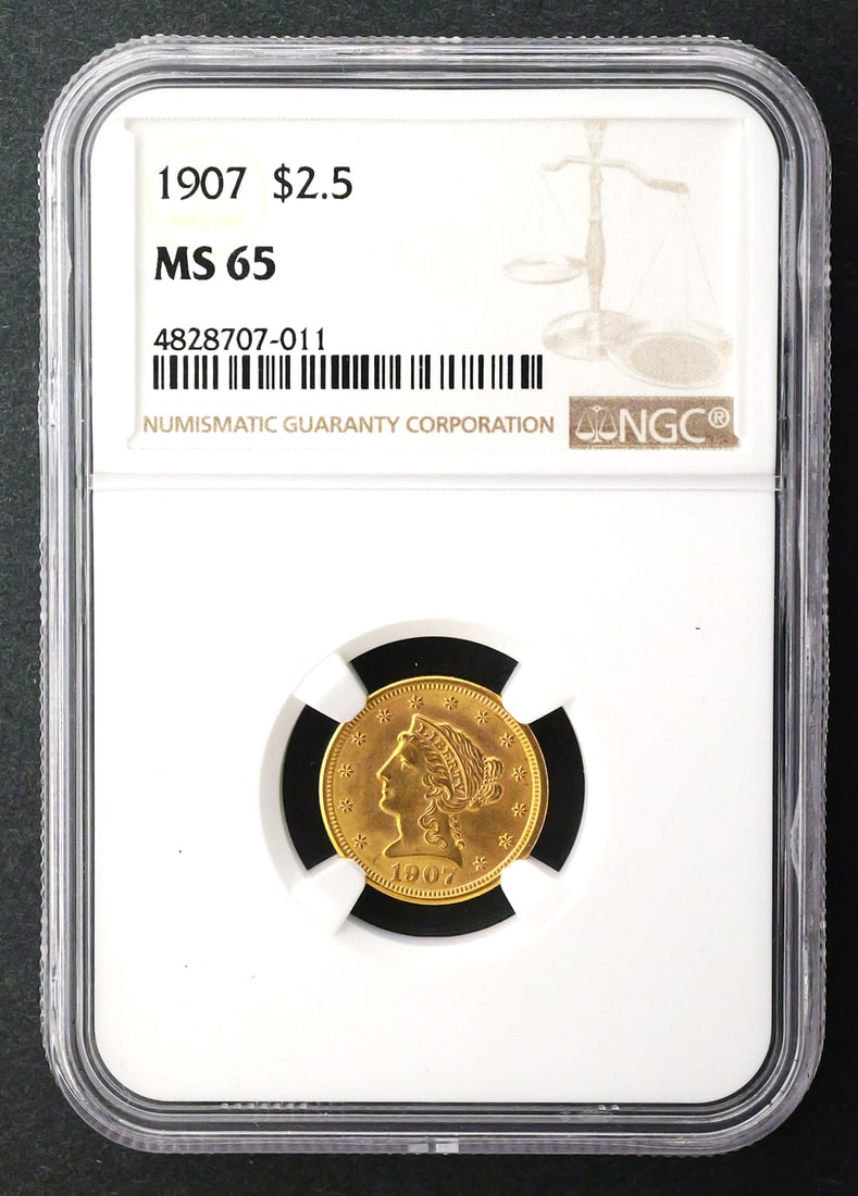 1907 $2.5 Indian Quarter Eagle NGC MS65 (1 of 2)