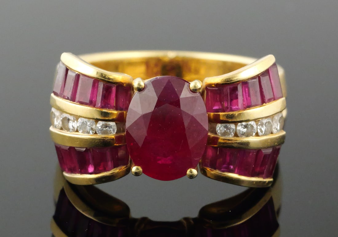 Charles KRYPELL 18k Gold Ruby Ring - 2