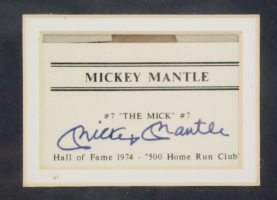 Mickey Mantle Signed Display w/ COA - 2