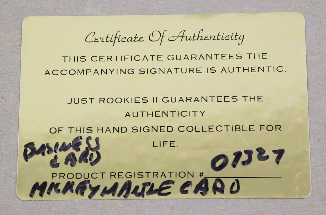 Mickey Mantle Signed Display w/ COA - 4