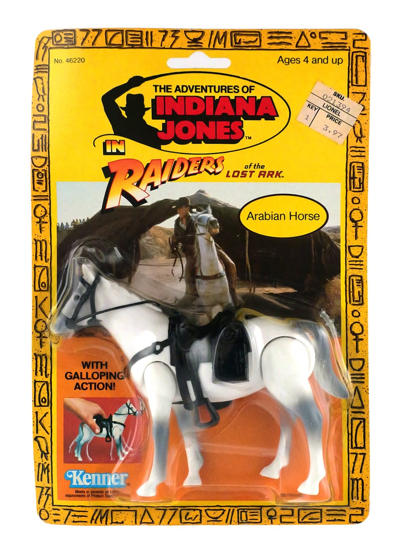 Kenner Indiana Jones ARABIAN HORSE Figure MOC: Rare Kenner Indiana Jones Raiders of the Lost Ark Arabian Horse action figure, one of the harder-to-find pieces in the Kenner ROTLA line. This item can be shipped in-house. Multiple lot combined