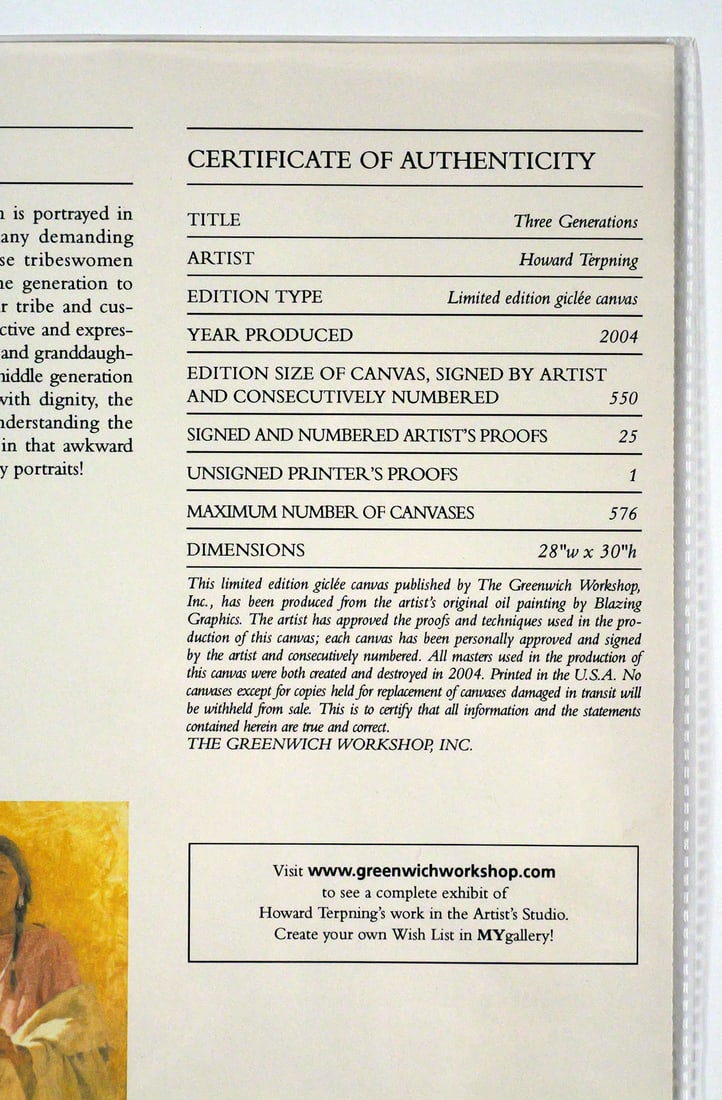HOWARD TERPNING Three Generations Giclee - 4