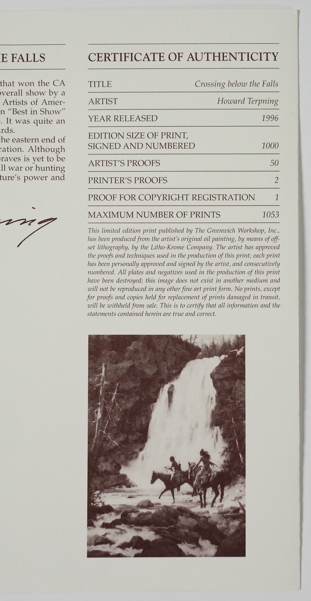 HOWARD TERPNING Waterfall Lithograph - 4