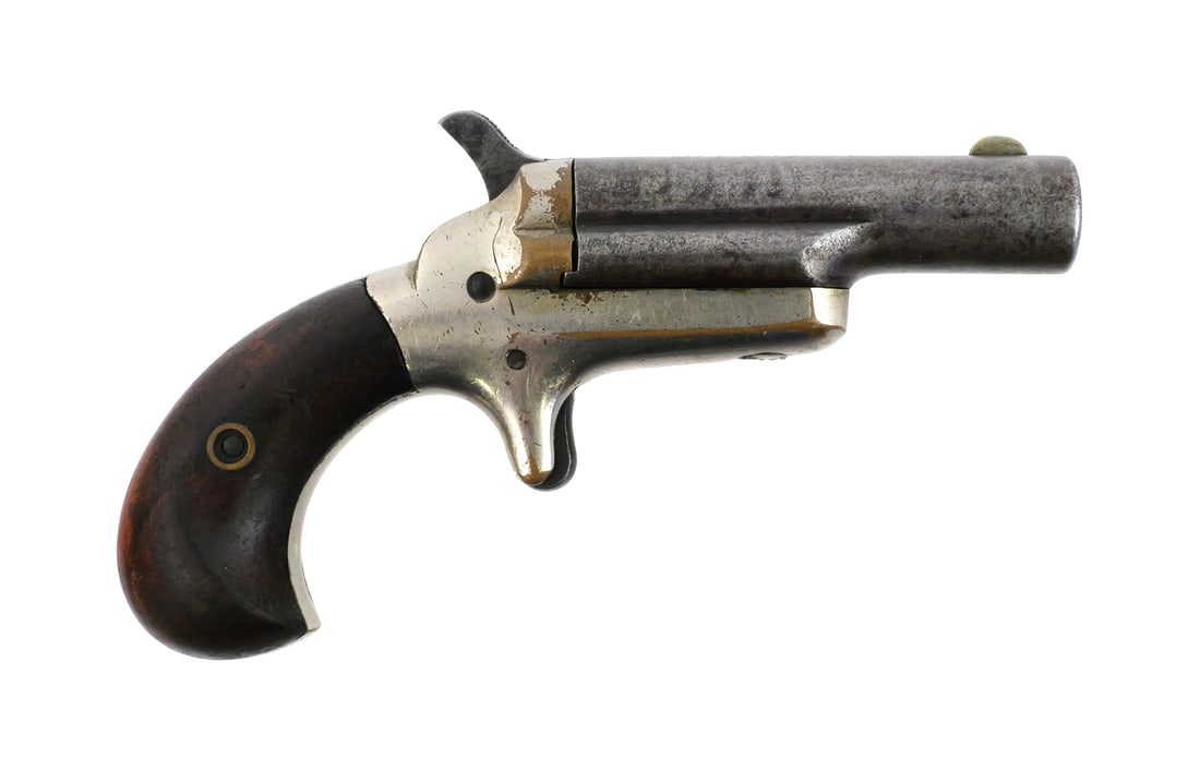 COLT Derringer 3rd Model Thuer .41: Colt Third Model Derringer. Barrel measures approx. 2-1/2 in and is marked "-COLT-". Frame is marked ".41 CAL". Serial #47736 is stamped on the frame under grip. Pistol features the side-swing barrel