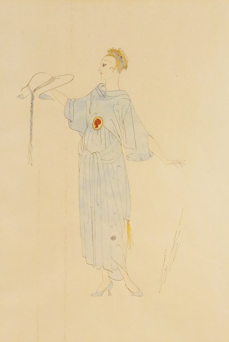 ERTE Costume Design Original Drawing (1 of 3)