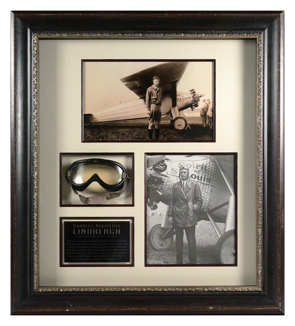 CHARLES LINDBERGH Signed Goggles, COA (1 of 6)