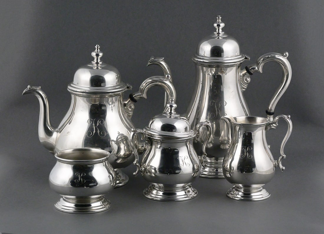5 pcs Sterling Silver Tea & Coffee Set (1 of 3)
