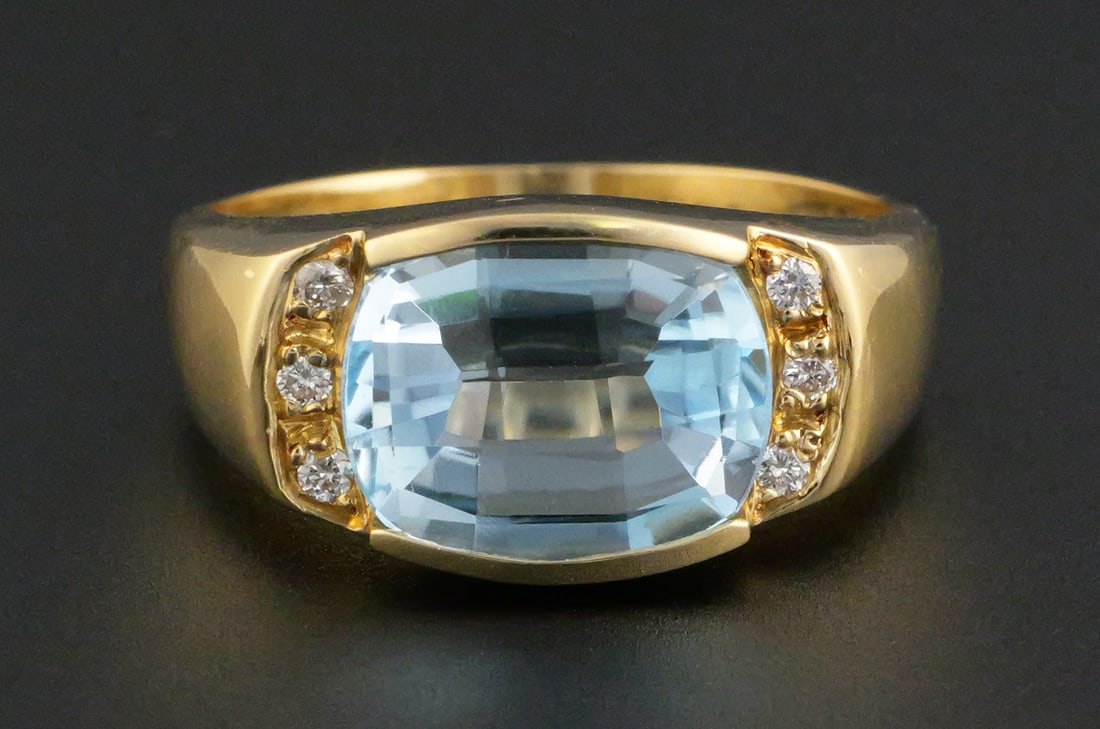 18k Gold Topaz Diamond Ring (1 of 5)