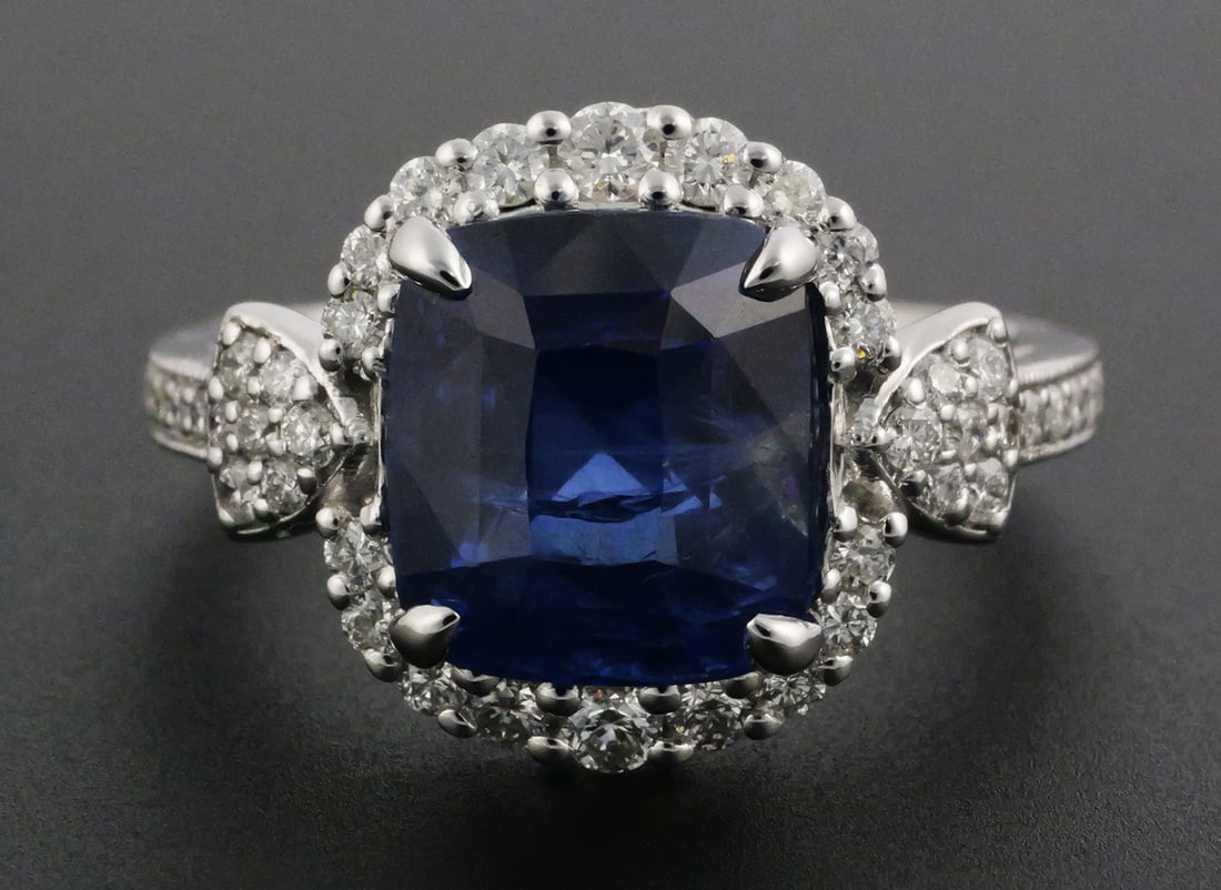 Platinum Sapphire and Diamond Ring (1 of 4)