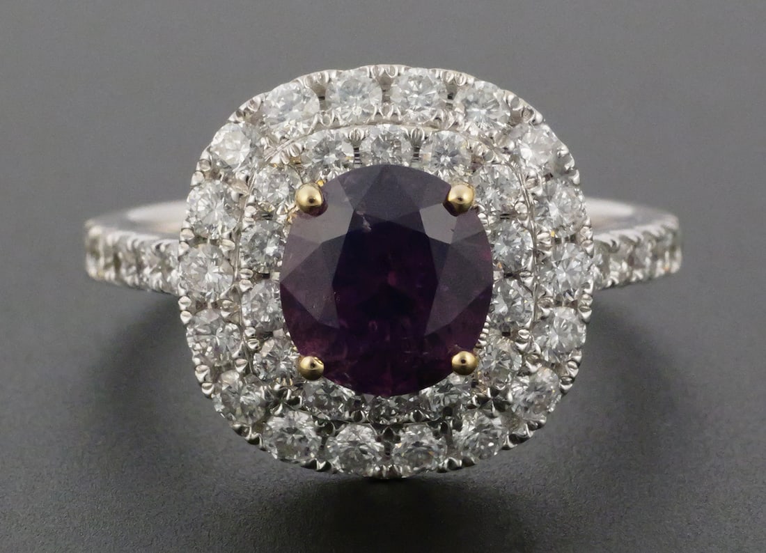 18k Kashmir Sapphire and Diamond Ring (1 of 3)