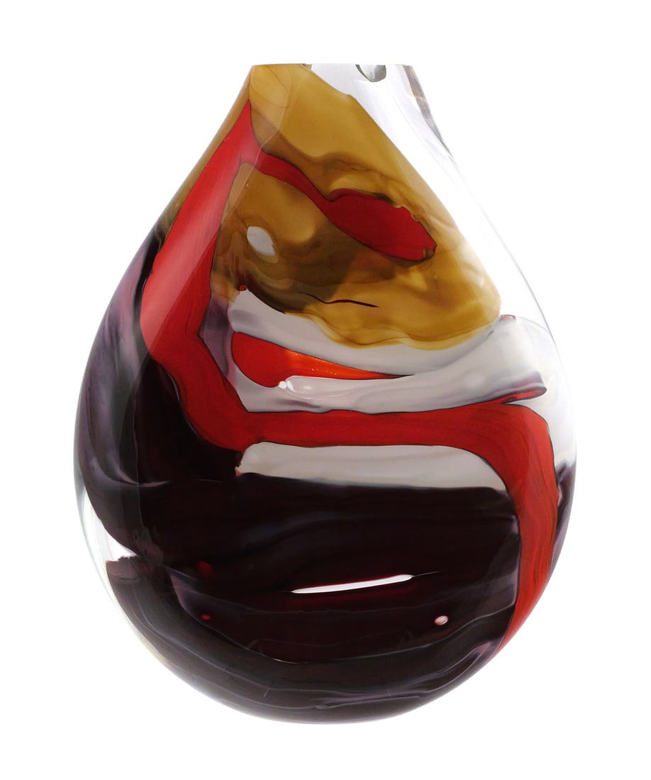 RANDI SOLIN Art Glass Vase: Art glass vase by Randi Solin (American, 20th/21st century). Thick bodied. Signed and dated 2013. Measures 14-5/8" high. One of several pieces in today's auction from a private contemporary art glass