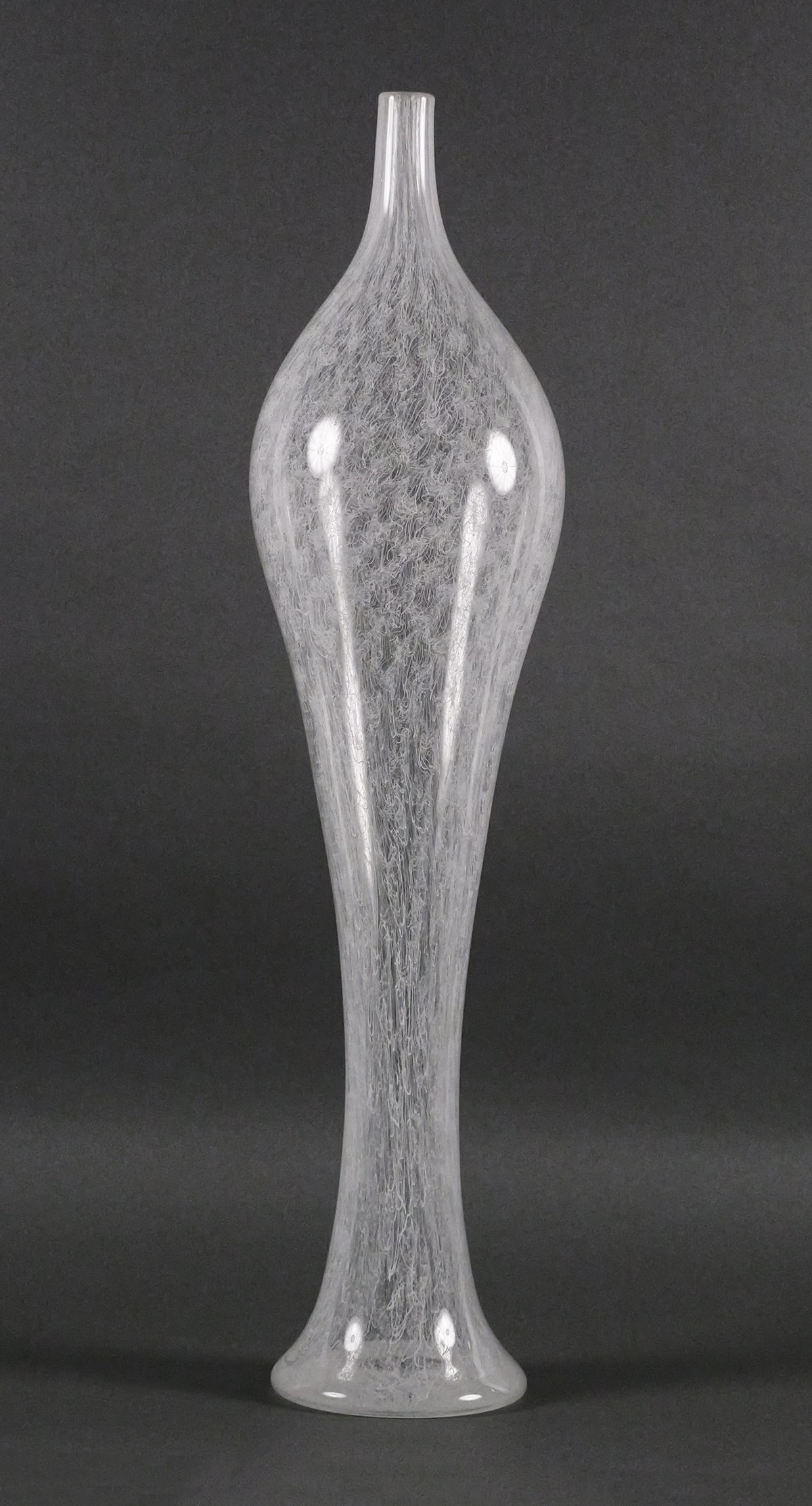 KENNY PIEPER Art Glass 27" Vase: Art glass by Kenny Pieper (American, 20th/21st century). Titled "Iris." Measures 27-1/2" high. One of several pieces in today's auction from a private contemporary art glass collection. This item