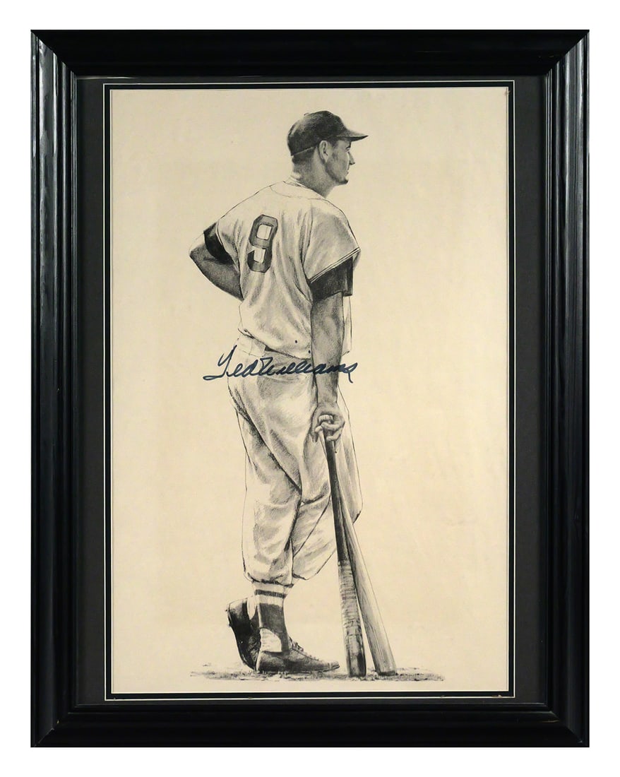 TED WILLIAMS Autographed Print - 2