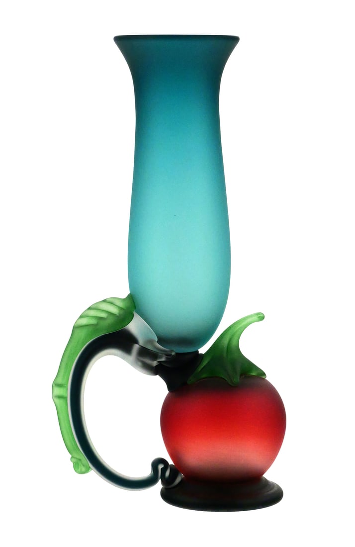 ROBERT LEVIN Art Glass Tomato Goblet (1 of 3)