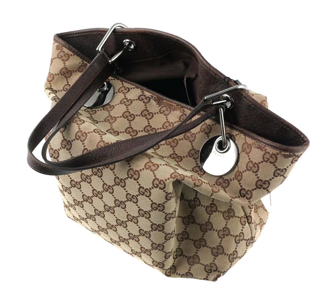 GUCCI GG Canvas Leather Large Eclipse Tote - 2
