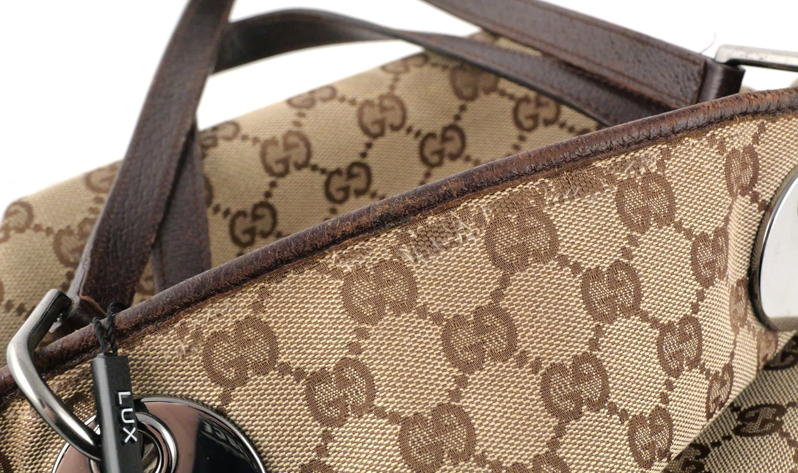GUCCI GG Canvas Leather Large Eclipse Tote - 4