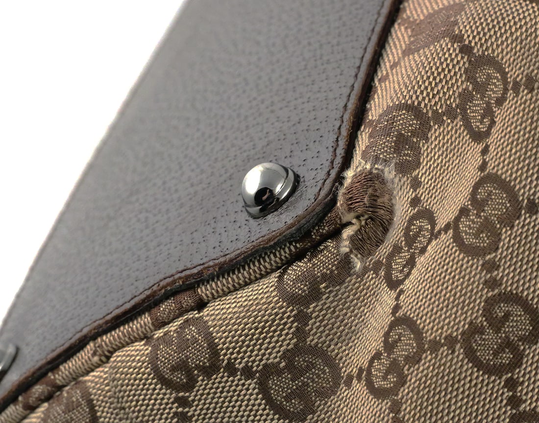GUCCI GG Canvas Leather Large Eclipse Tote - 5