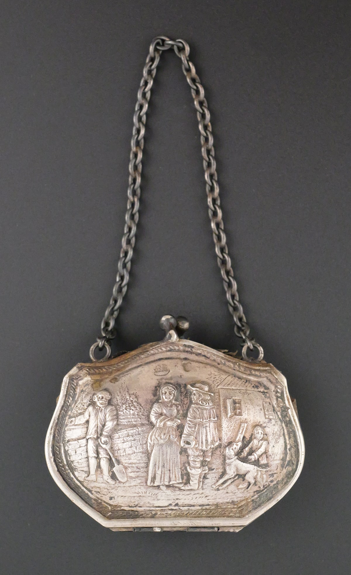 Antique Dutch Silver Coin Purse Chatelaine (1 of 3)