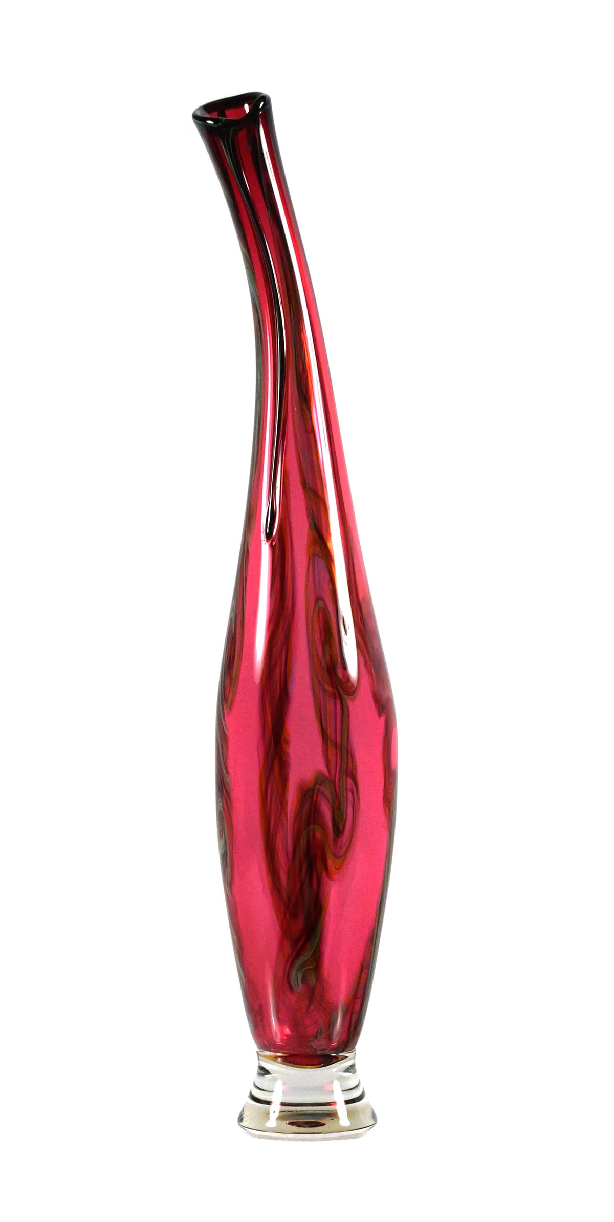 VICTOR CHIARIZIA Art Glass 27" Vase: Signed. From the Smoky series. Measures 27-1/4" high. One of several pieces in today's auction from a private contemporary art glass collection. This item will need to be shipped by a packing company 