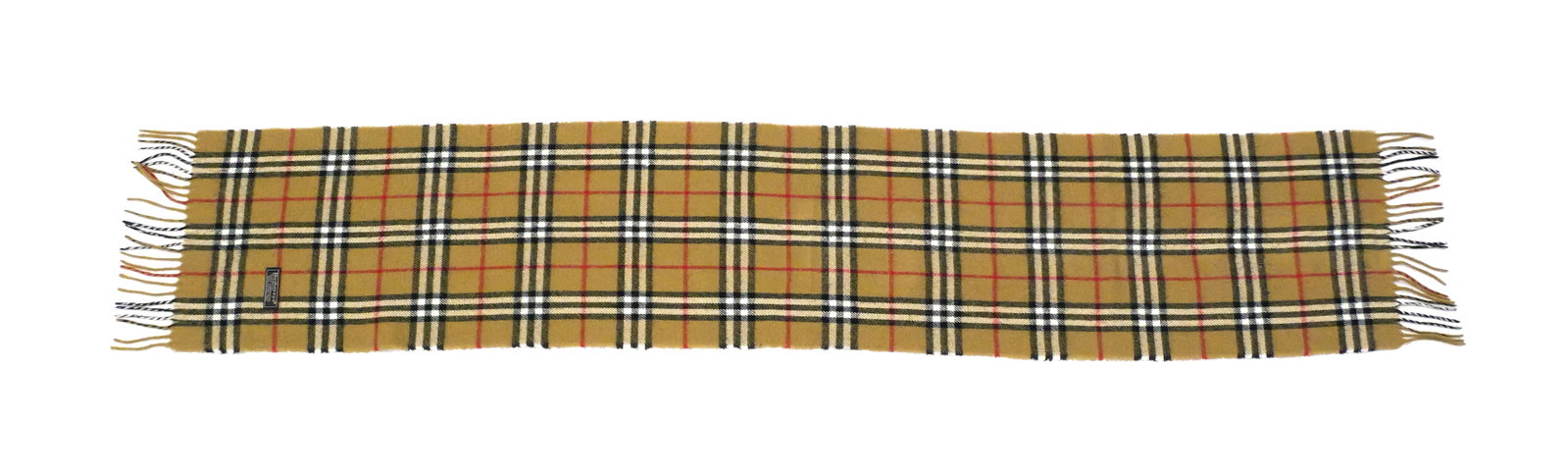 Burberry Lambswool Scarf England: Burberrys of London Lambswool Scarf. Made in England pre-1999. Measures 61" long (not including tassels) x 12". Tassels add another 3" to both ends. Unconditionally guaranteed to be authentic. This