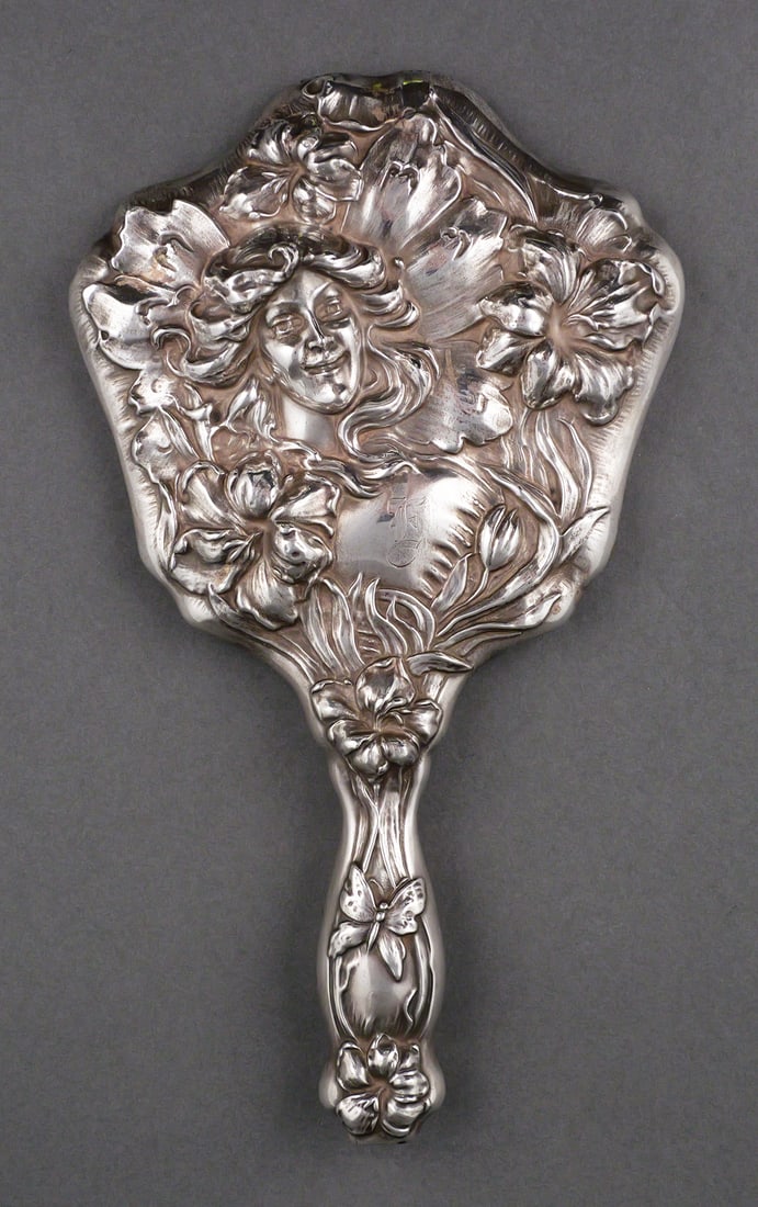 Sterling Silver Art Nouveau Mirror (1 of 3)