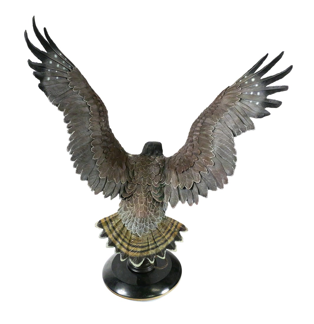 CHESTER FIELDS, Falcon Bronze Statue - 4