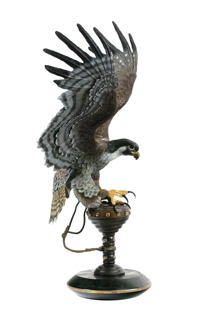 CHESTER FIELDS, Falcon Bronze Statue - 5