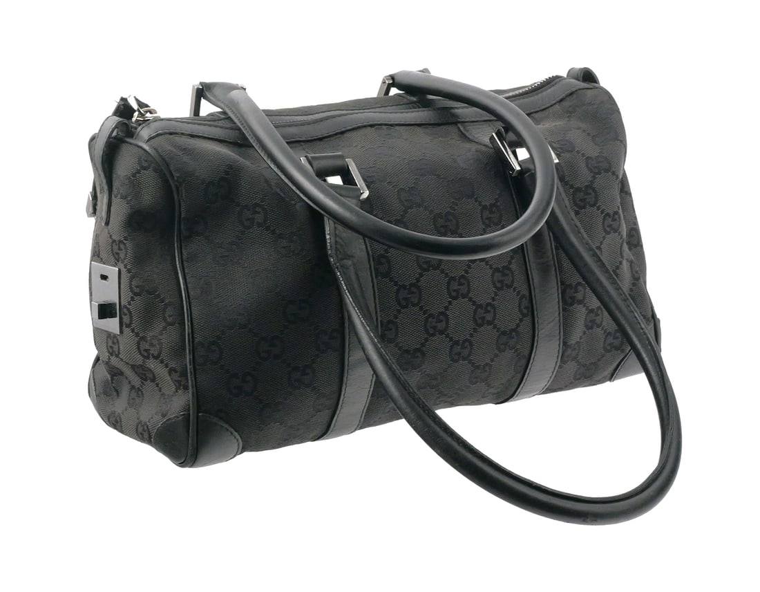 Gucci Black Canvas Boston Bag 30458 (1 of 5)