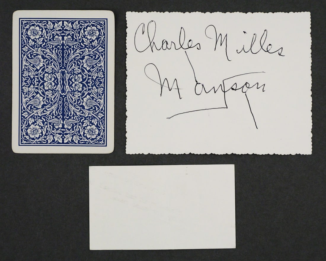CHARLES MANSON, Signed Ephemera - 2
