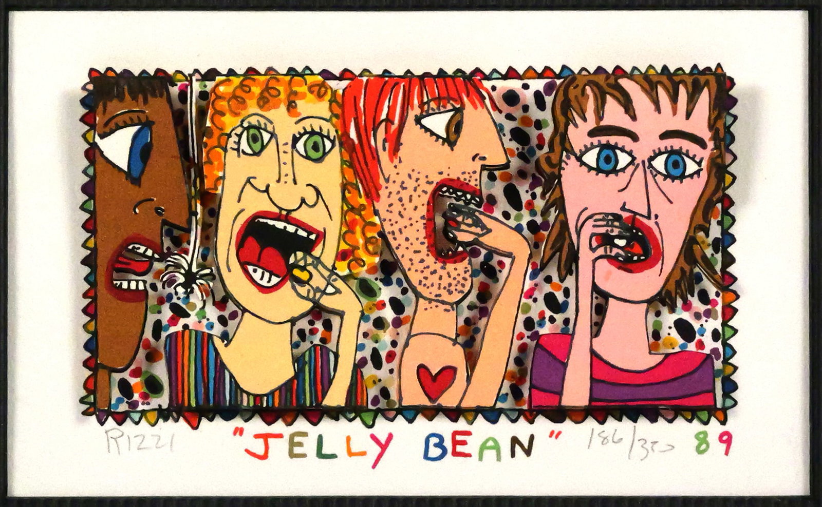 JAMES RIZZI 3D Collage Lithograph, Jelly Bean (1 of 2)