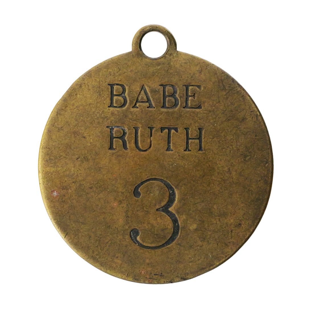 Vintage BABE RUTH Yankees Locker Tag: Vintage Babe Ruth locker tag, circa 1930s-40s. Marked on one side "Yankee Stadium Locker 3 The Bronx, New York" and on the other "Babe Ruth 3". Opinions vary as to the origin of these tags, a few of
